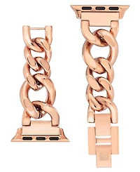 Anne Klein Women's Rose Gold-Tone Alloy Metal Chain Link Bracelet designed for Apple Watch 42mm (Series 1-3 only) & 44/45/46/49mm (Ultra & Ultra 2)