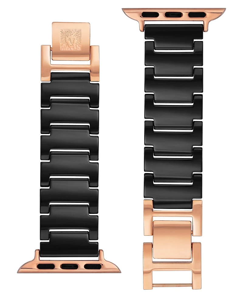 Anne Klein Women's Black Ceramic Bracelet designed for Apple Watch 42mm (Series 1-3 only) & 44/45/46/49mm (Ultra & Ultra 2)