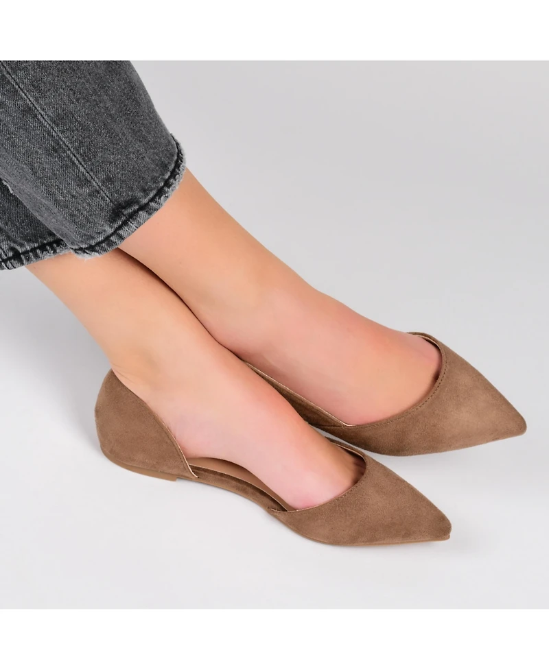 Journee Collection Women's Ester D'orsay Pointed Toe Flats