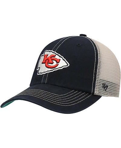 Men's Black, Natural Kansas City Chiefs Trawler Trucker Clean Up Snapback Hat