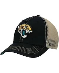 Men's Black, Natural Jacksonville Jaguars Trawler Trucker Clean Up Snapback Hat
