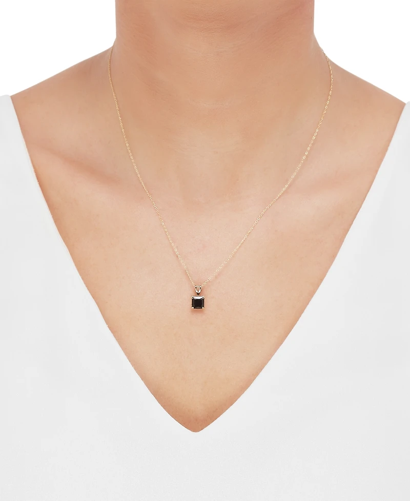 Onyx Square 18" Pendant Necklace in 14k Gold