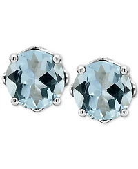Rhodolite Garnet Stud Earrings (1-1/5 ct. t.w.) Sterling Silver (Also Opal, Citrine, White Topaz, Peridot, Aquamarine, and Amethyst)