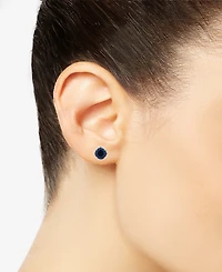 Sapphire Solitaire Stud Earrings (1-1/5 ct. t.w.) Sterling Silver (Also Ruby & Emerald)