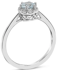 Opal Six Prong Solitaire Ring (1/3 ct. t.w.) Sterling Silver (Also Aquamarine)