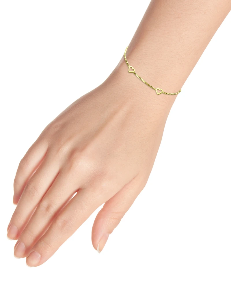 Giani Bernini Open Heart Link Bracelet in 18k Gold-Plated Sterling Silver, Created for Macy's