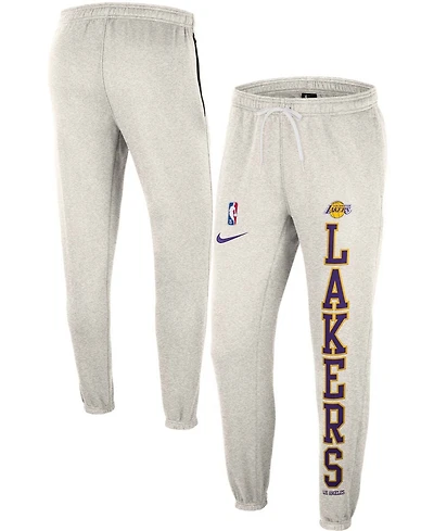 Men's Oatmeal Los Angeles Lakers 75th Anniversary Courtside Fleece Pants