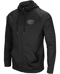 Men's Black Florida Gators Blackout 3.0 Tonal Raglan Full-Zip Hoodie