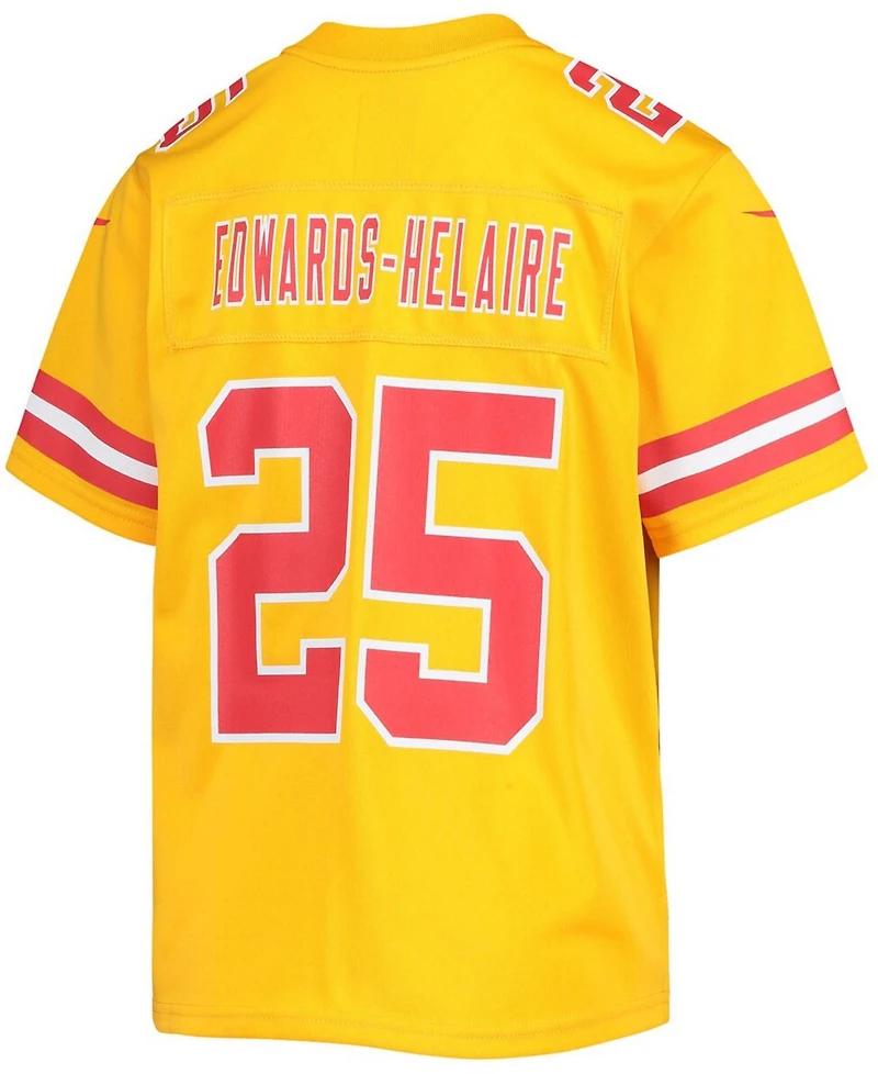 Big Boys Clyde Edwards-Helaire Gold-Tone Kansas City Chiefs Inverted Team Game Jersey