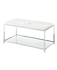 Palm Beach Coffee Table with Shelf and Removable Trays
