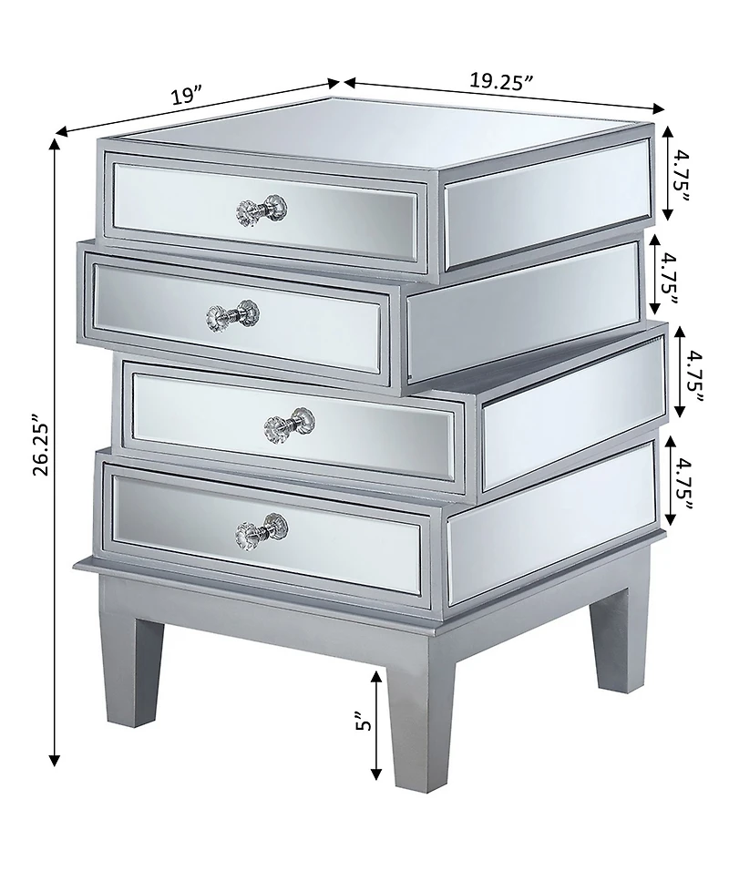 Gold Coast J Daniels 4 Drawer End Table