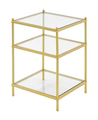 Convenience Concepts 16.25" Glass Royal Crest 3 Tier End Table