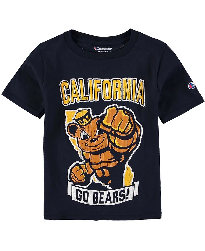 Big Boys and Girls Navy Cal Bears Strong Mascot T-shirt