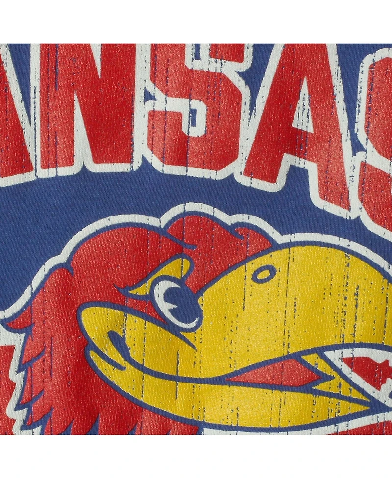 Big Boys and Girls Royal Kansas Jayhawks Strong Mascot T-shirt