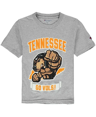 Big Boys and Girls Gray Tennessee Volunteers Strong Mascot T-shirt