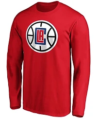 Men's Kawhi Leonard Red La Clippers Team Playmaker Name Number Long Sleeve T-shirt