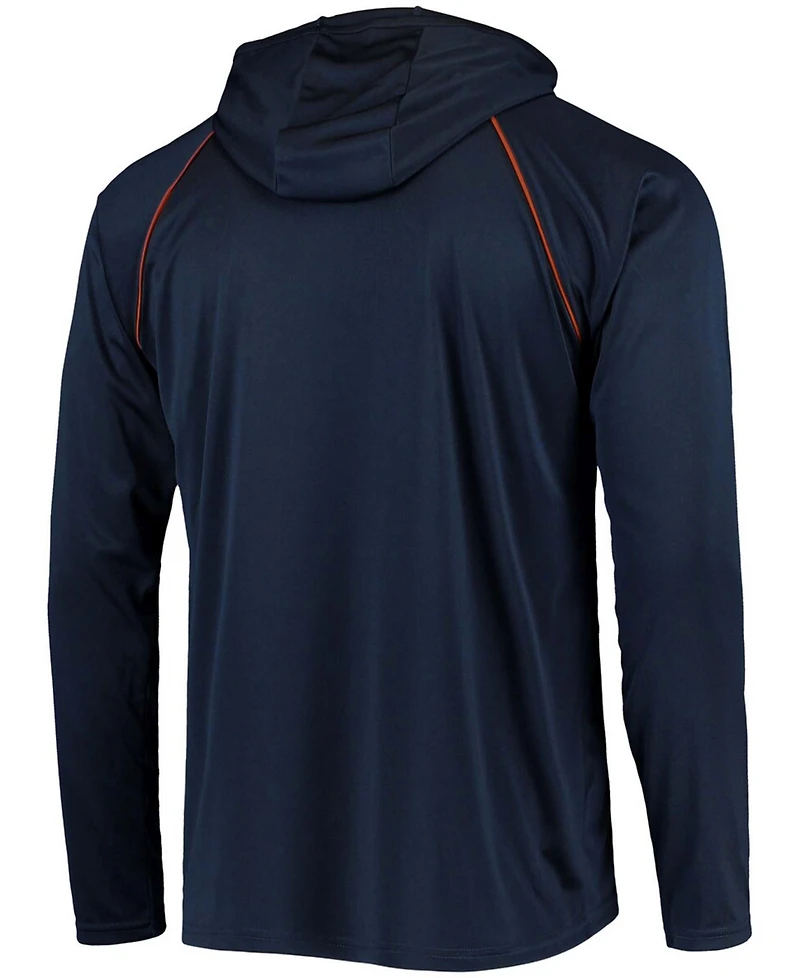 Men's Navy Chicago Bears Raglan Long Sleeve Hoodie T-shirt