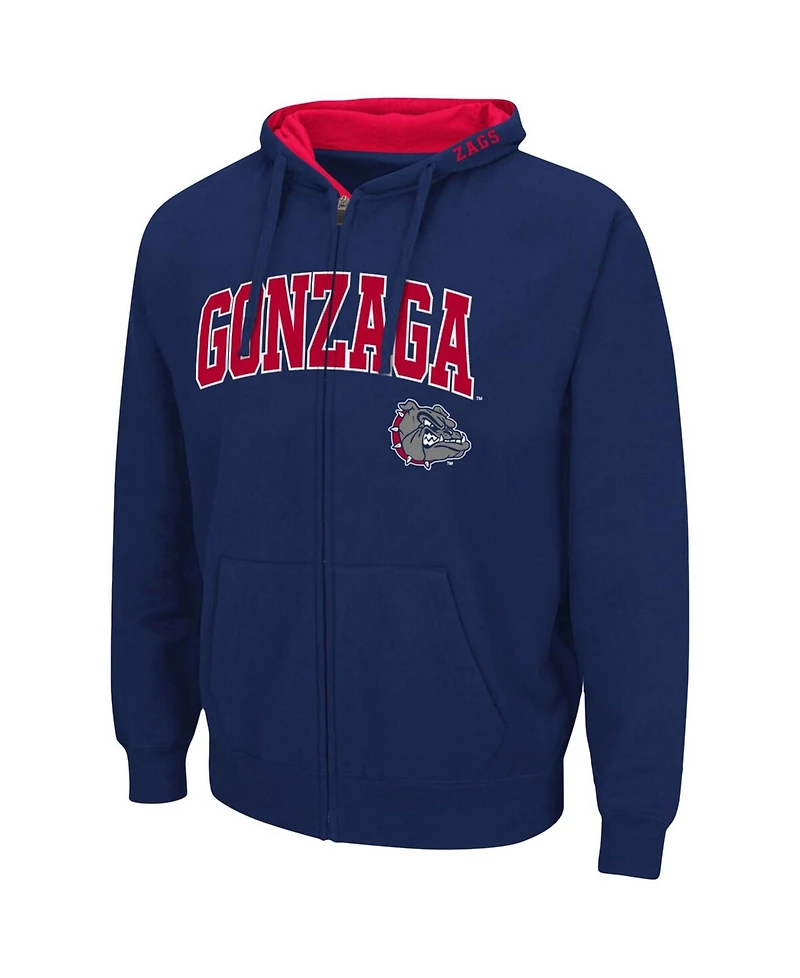 Men's Navy Gonzaga Bulldogs Arch Logo 3.0 Full-Zip Hoodie