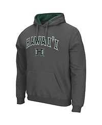 Men's Charcoal Hawaii Warriors Arch and Logo Pullover Hoodie