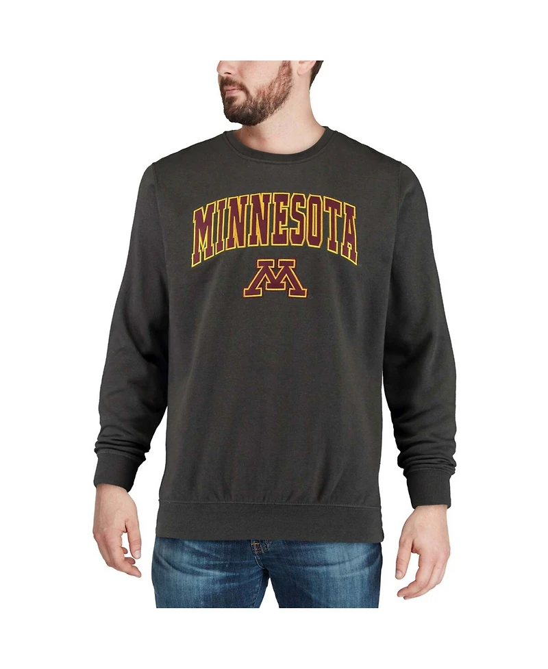 Colosseum Men's Minnesota Golden Gophers Arch & Logo Crew Neck Sweatshirt