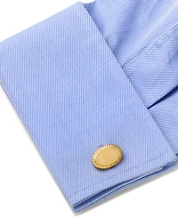 Cufflinks Inc. Ox and Bull Trading Co. Rope Border Oval Engravable Cufflinks