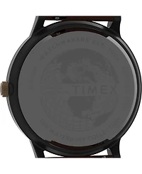 Timex Men's Waterbury Black Leather Strap Watch 40 mm