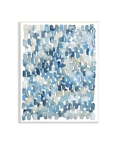 Stupell Industries Coastal Tile Abstract Soft Blue Beige Shapes Wall Plaque Art, 13" x 19"