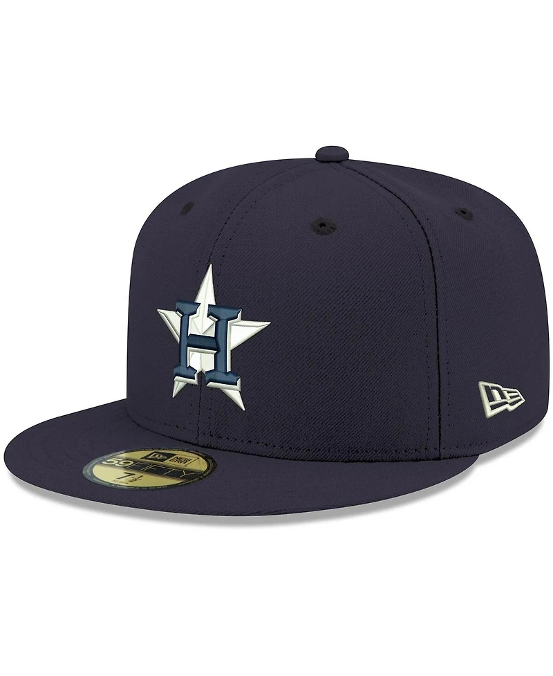 Men's New Era Navy Houston Astros Logo White 59FIFTY Fitted Hat