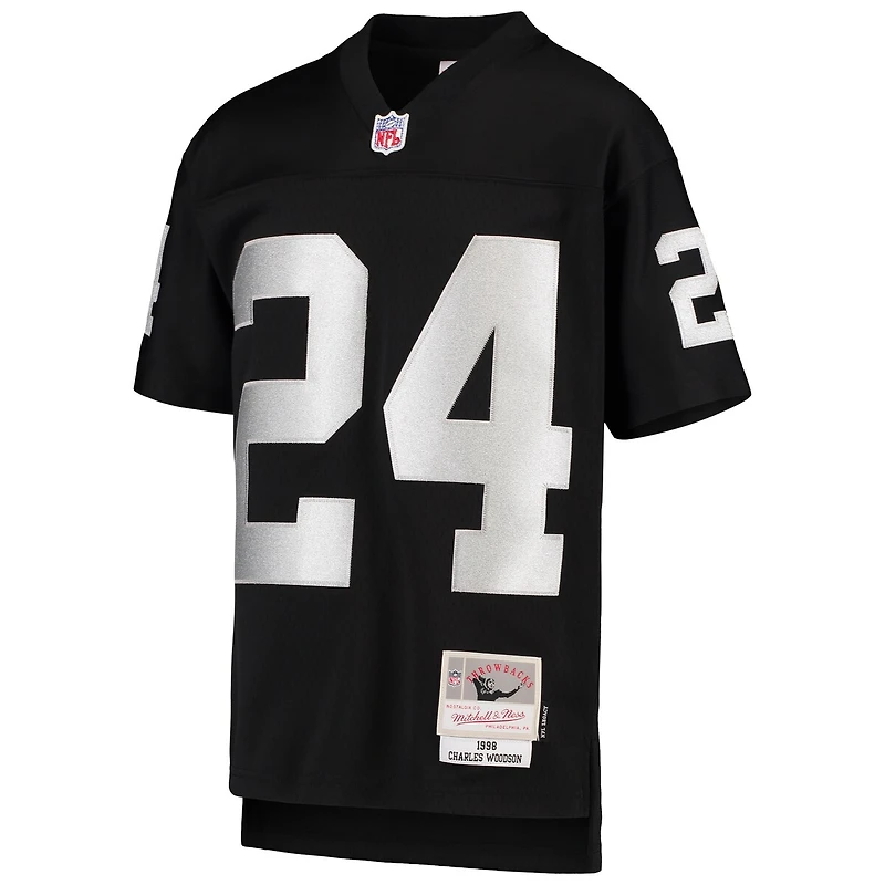 Mitchell & Ness Big Boys and Girls Charles Woodson Black Las Vegas Raiders 1998 Legacy Retired Player Jersey