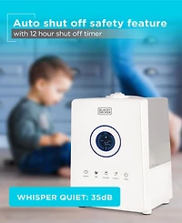Black & Decker 5.5L Ultrasonic Humidifier Remote Ctrl - White