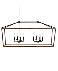 Oriana 8-Light Iron Farmhouse Industrial Lantern Led Pendant
