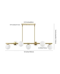 Luca Parisian 7-Light Modern Glam Iron Globe Linear Led Pendant