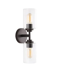 Giles 2-Light Farmhouse Industrial Iron Cylinder Led Sconce
