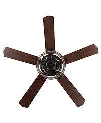 Braxton 4-Light Farmhouse Industrial Iron Drum Shade Led Ceiling Fan with Remote