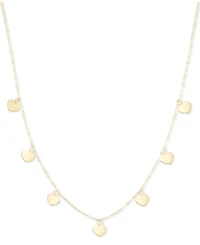 Polished Heart Dangle 18" Collar Necklace in 10k Gold