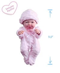 Mini La Newborn 9.5" Real Girl Baby Doll Pink Outfit - Girl