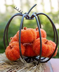Beaded Pumpkins in Polyvinyl Chloride Bag 8 Piece Set