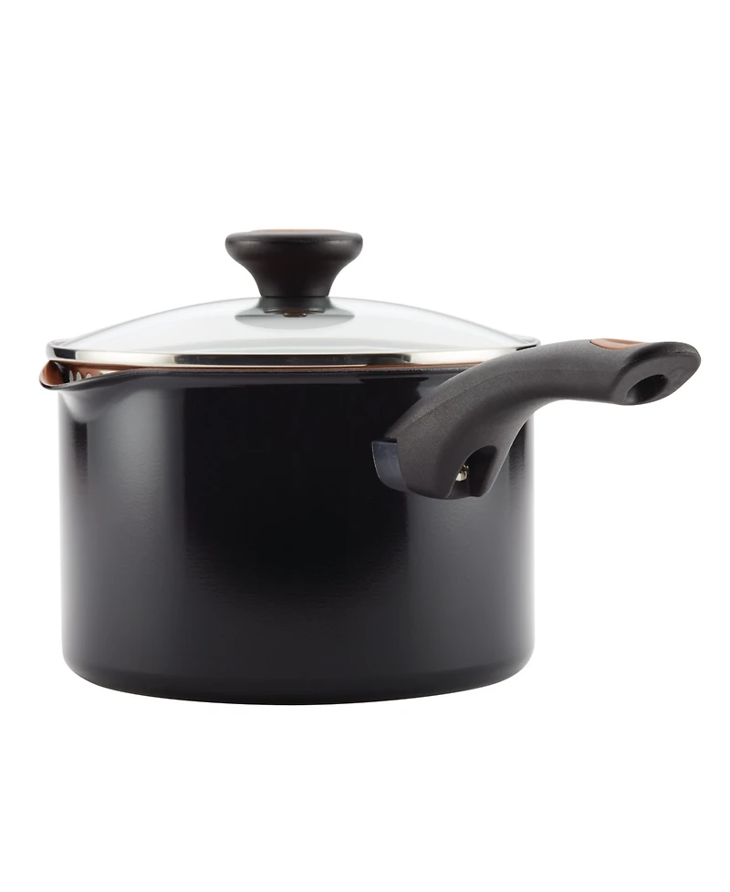 Farberware Glide Copper Ceramic Nonstick Straining 3 Qt Saucepan