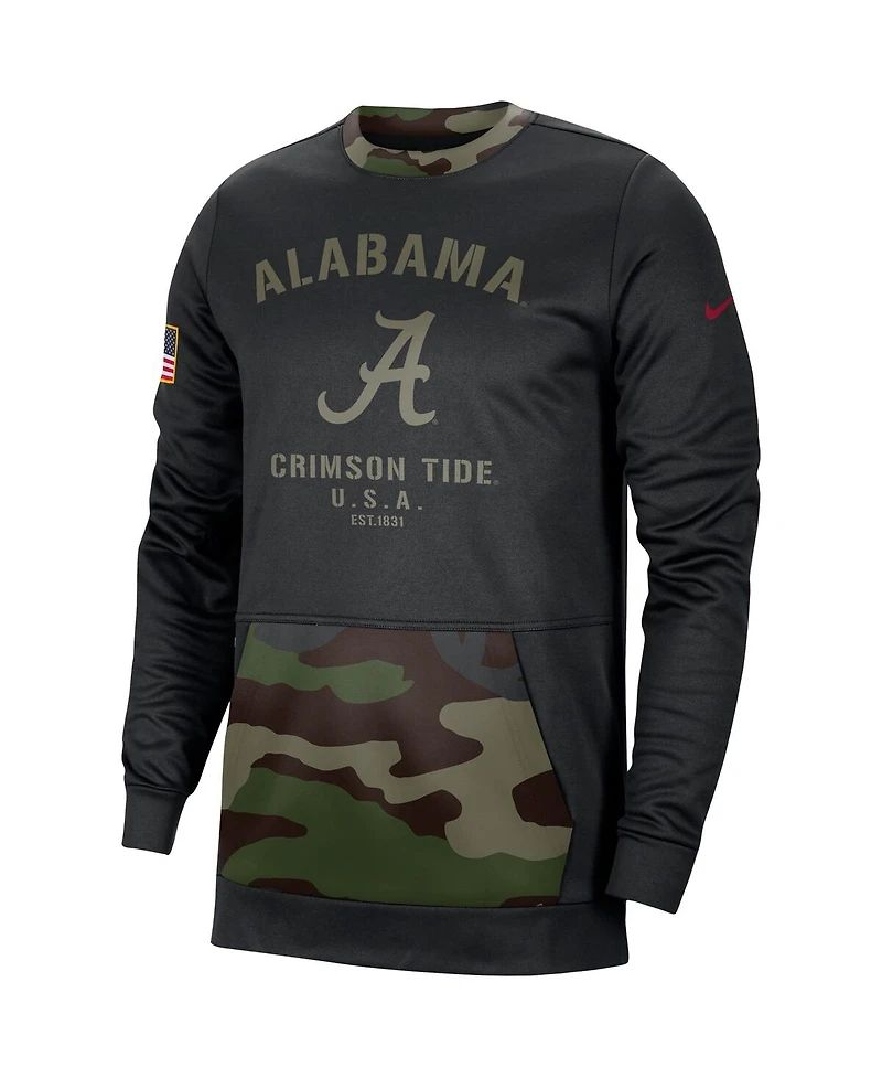 Men's Black, Camo Alabama Crimson Tide Military-Inspired Appreciation Performance Pullover Sweatshirt
