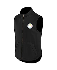 Men's Nfl x Darius Rucker Collection by Fanatics Black Pittsburgh Steelers Sherpa-Lined Full-Zip Vest