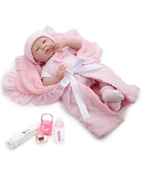 La Newborn Nursery 15.5" Soft Body Baby Doll Pink Outfit - Deluxe Set
