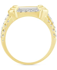 Men's White Diamond (1-1/3 ct. t.w.) & Brown (7/8 Cluster Ring 10k Gold