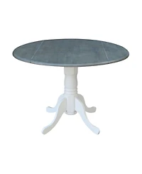 42" Dual Drop Leaf Dining Table with 4 Ladderback Chairs, 5 Piece Dining Set