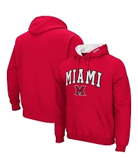 Men's Charcoal Miami University Redhawks Arch and Logo Pullover Hoodie