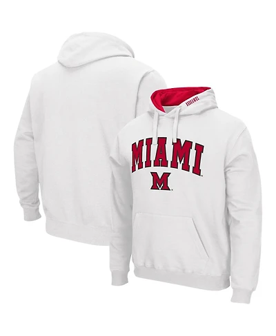 Men's Charcoal Miami University Redhawks Arch and Logo Pullover Hoodie