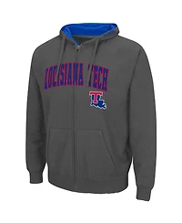 Men's Charcoal Louisiana Tech Bulldogs Arch Logo 3.0 Full-Zip Hoodie