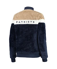 Women's Navy, Cream New England Patriots Riot Squad Sherpa Full-Snap Jacket