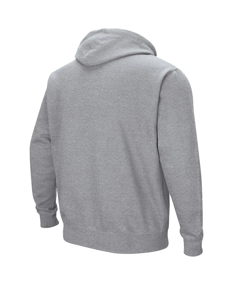 Men's Heathered Gray Vcu Rams Arch and Logo Pullover Hoodie