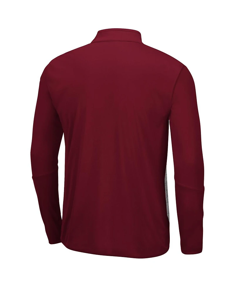 Men's Heathered Gray, Maroon Boston College Eagles Prospect Quarter-Zip Jacket