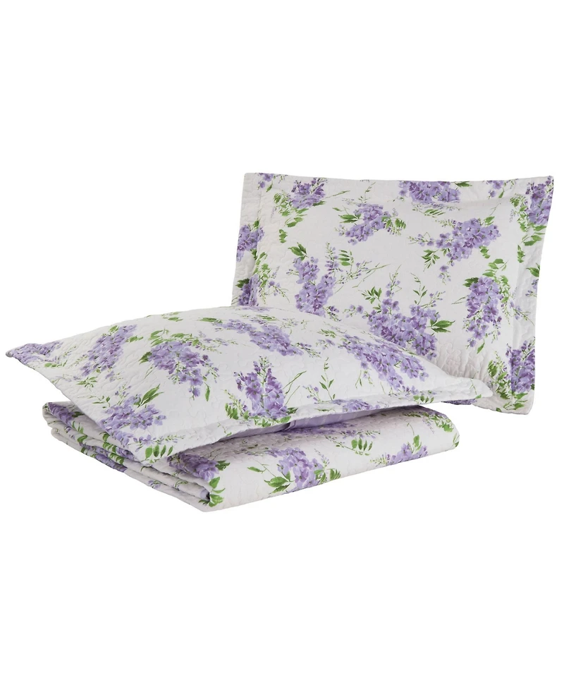 Laura Ashley Keighley Cotton Reversible 2 Piece Quilt Set, Twin